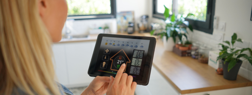woman using a home automation system